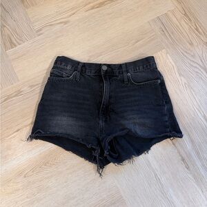 BDG Black High-Rise Distressed Denim Shorts